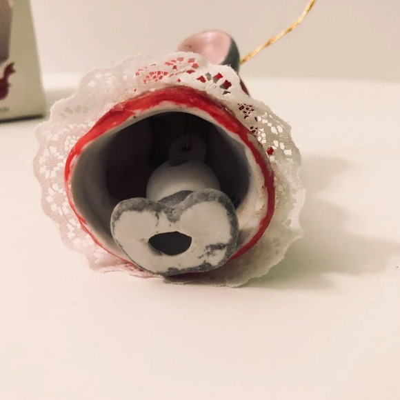 Vtg Soft N Snoozy Chimers  Mouse Bisque Porcelain Bell Ornament Taiwan - Picture 14 of 16